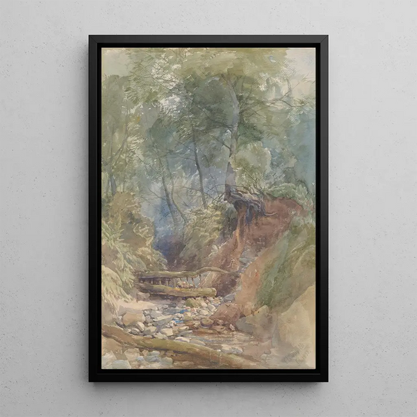 A stream near Clovelly North Devon - John Middleton — framed artwork on a wall