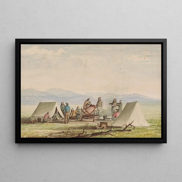 Waiting for Mr. Tinkham's return - John Mix Stanley — framed artwork on a wall