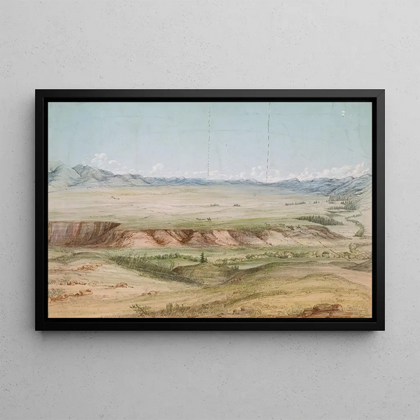 Prairie de Big Hole depuis le nord - John Mix Stanley — framed artwork on a wall
