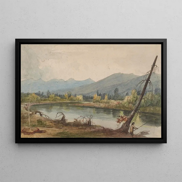 La rivière Bitterroot près de Fort Owen - John Mix Stanley — framed artwork on a wall