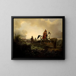 Knife black, an apache warrior - John Mix Stanley — framed artwork on a wall