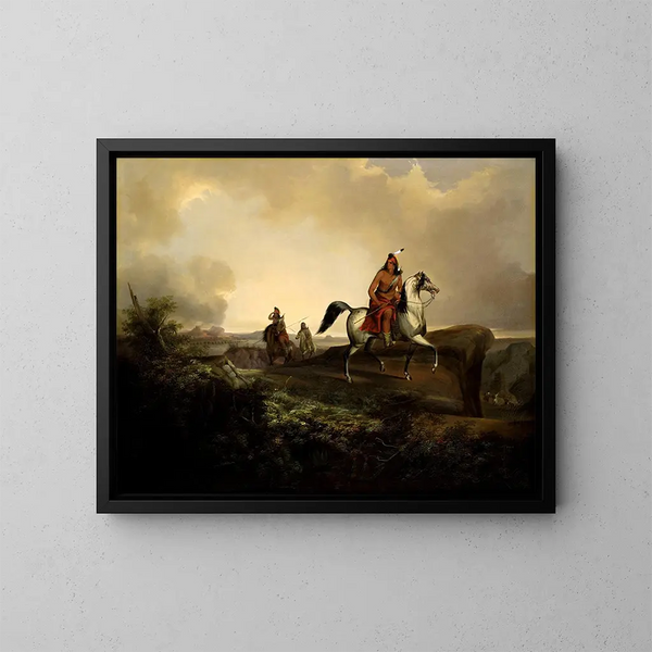 Knife black, an apache warrior - John Mix Stanley — framed artwork on a wall