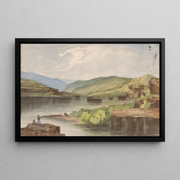 Cap Horn, Columbia River - John Mix Stanley — framed artwork on a wall