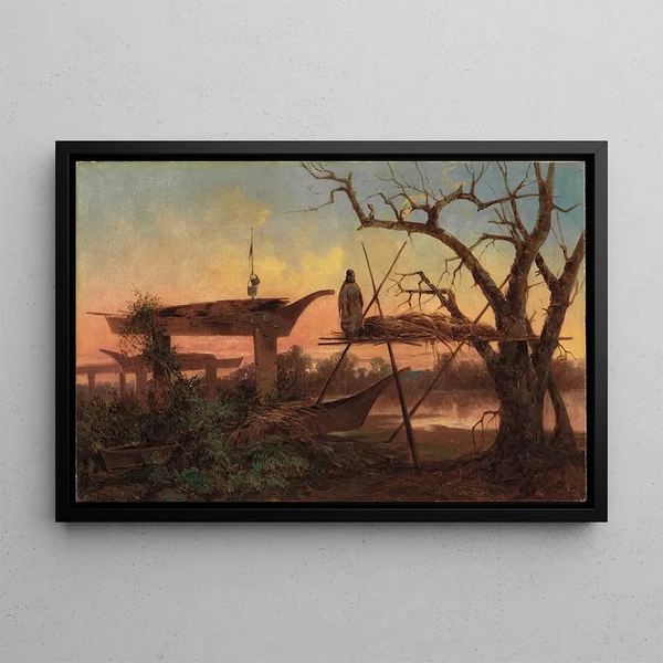 Terrains funéraires Chinook - John Mix Stanley — framed artwork on a wall