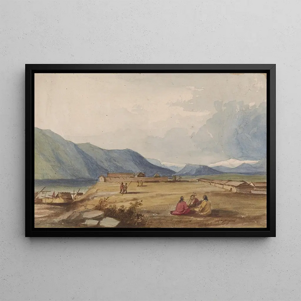 Fort Okinakane - John Mix Stanley — framed artwork on a wall