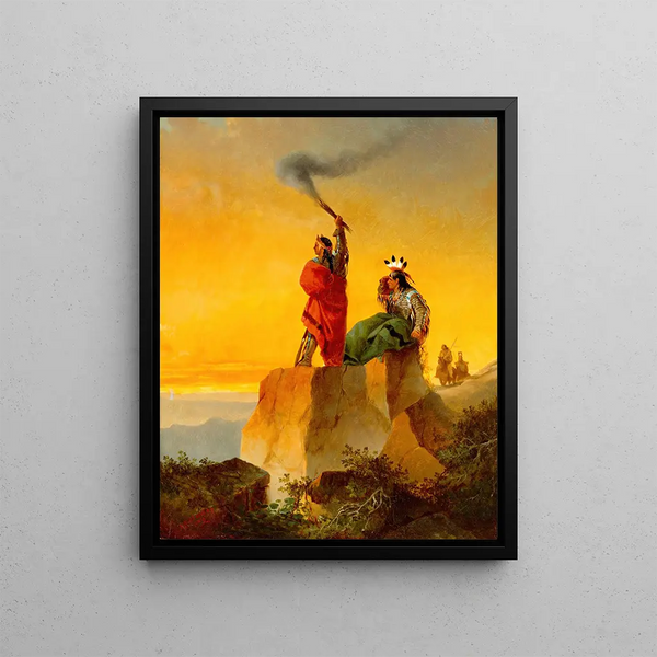 Indian Telegraph Painting - John Mix Stanley — framed artwork on a wall