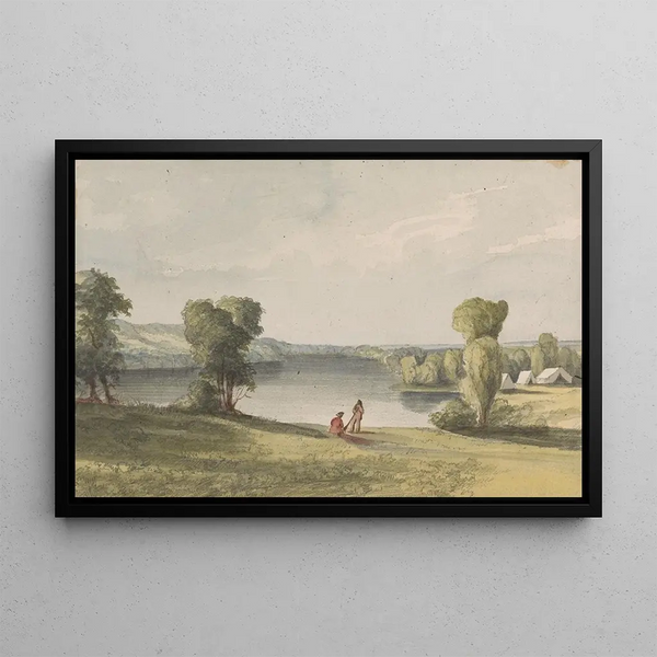 Lake of the Lightning - John Mix Stanley — framed artwork on a wall