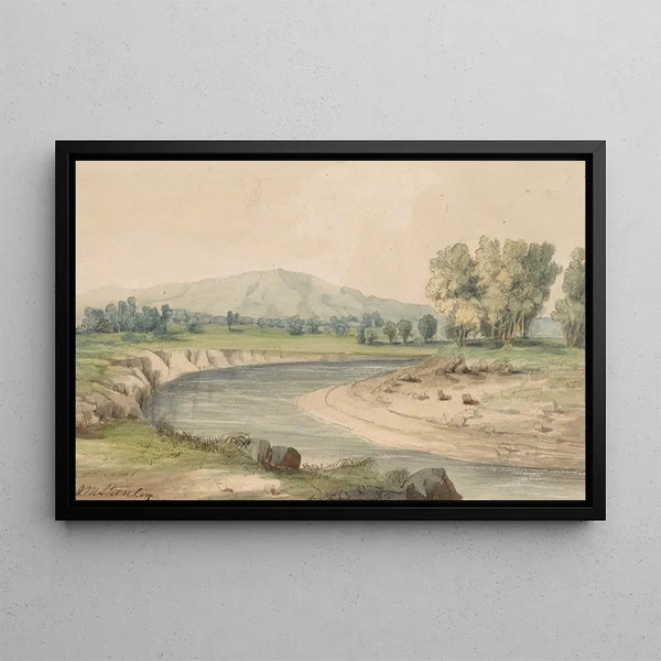 River Milk and Mountain Panther - John Mix Stanley — framed artwork on a wall
