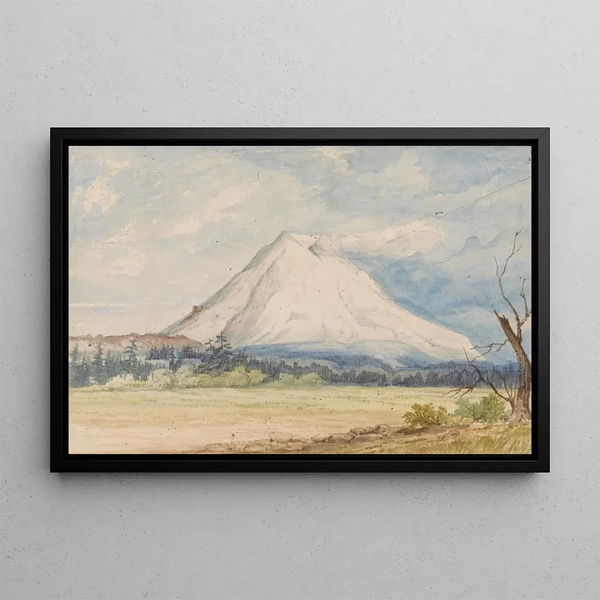 Mont Rainier seen from near Steilacoom - John Mix Stanley — framed artwork on a wall