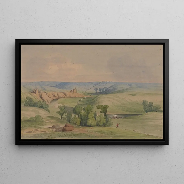 Near the Mouse River - John Mix Stanley — framed artwork on a wall