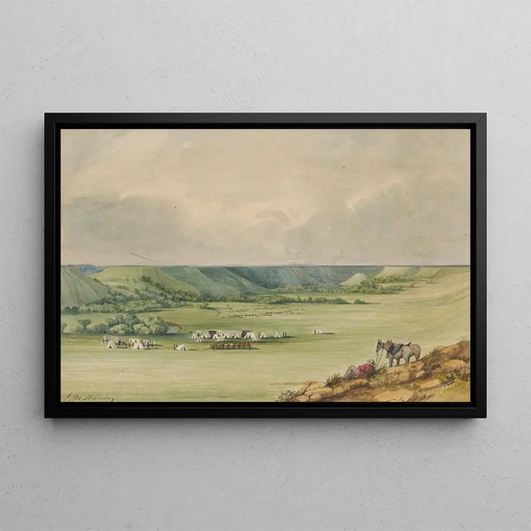 River Sheyenne - John Mix Stanley — framed artwork on a wall