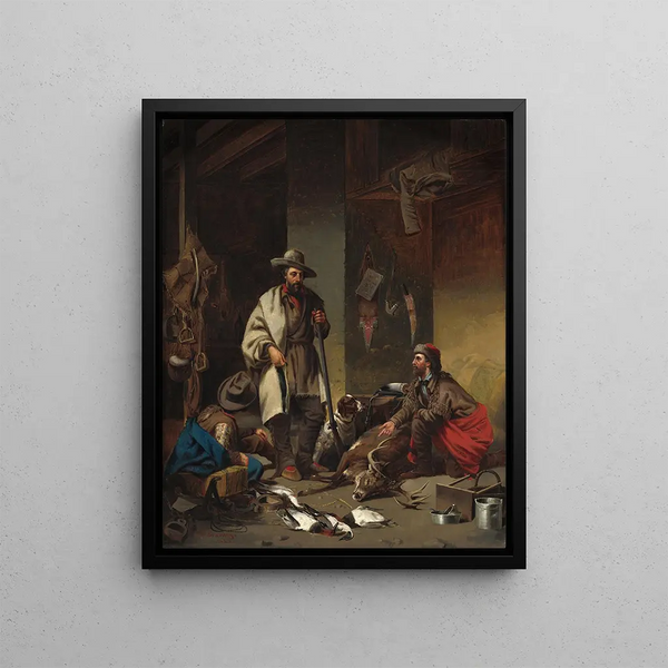 The Trappers' Cabin - John Mix Stanley — framed artwork on a wall