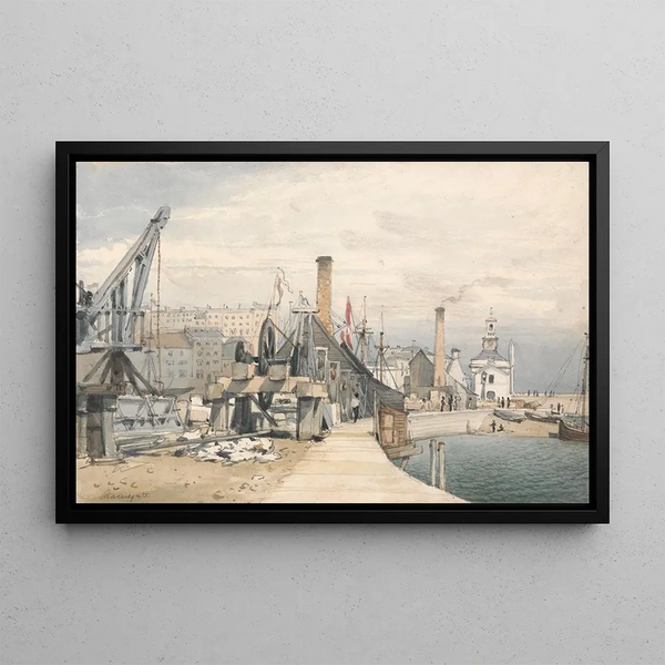 Port of Ramsgate, Kent - John Monro — framed artwork on a wall
