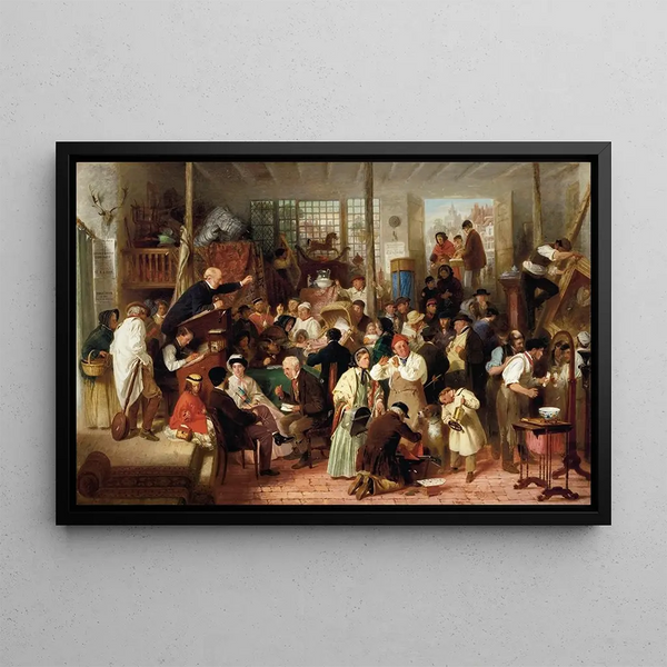 The Auction - John Morgan — framed artwork on a wall