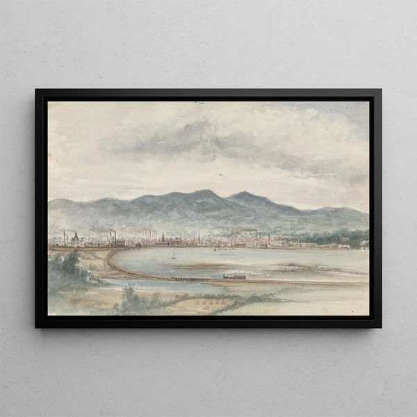 Belfast Painting from Bunkers Hill - John O'Connor — framed artwork on a wall