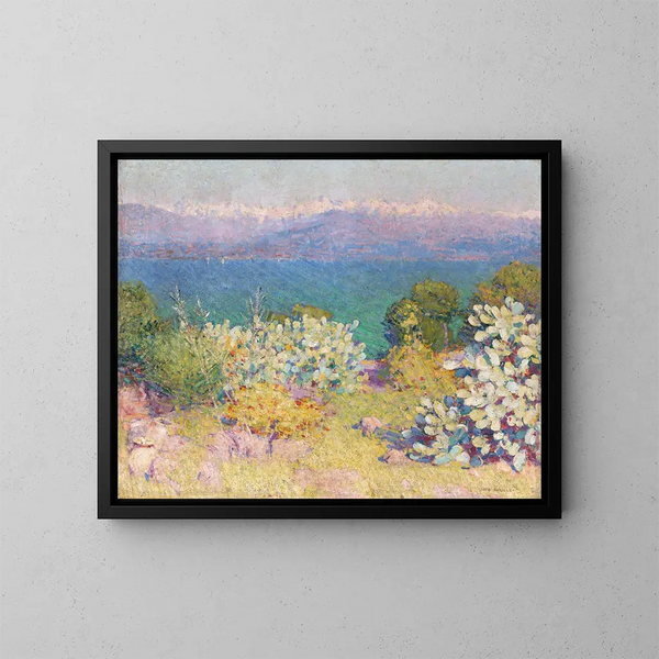 The Morning in the Alpes-Maritimes from Antibes - John Peter Russell — framed artwork on a wall