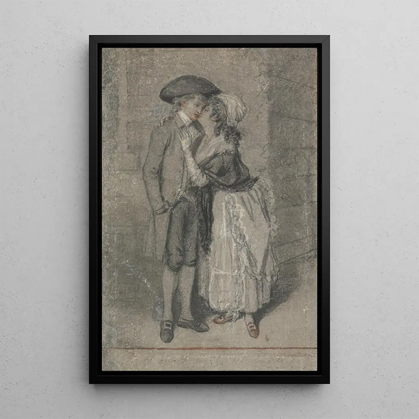 Then she caught him and kissed him Proverbs Chapter VII Verse 13 - John Raphael Smith — framed artwork on a wall