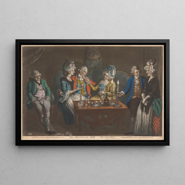 The Prodigal Son in Excess - John Raphael Smith — framed artwork on a wall
