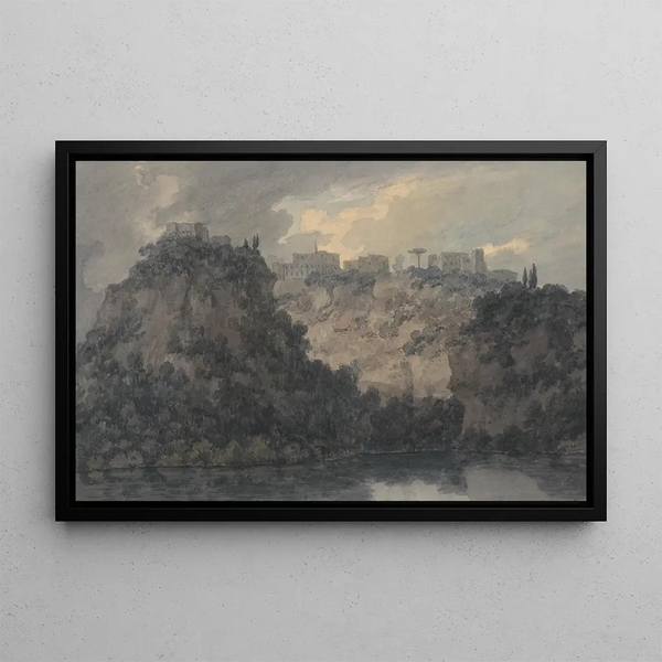 Sur le lac de Nemi - John Robert Cozens — framed artwork on a wall
