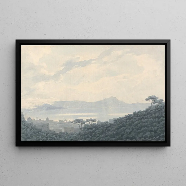 La baie de Naples depuis Capodimonte, Italie - John Robert Cozens — framed artwork on a wall