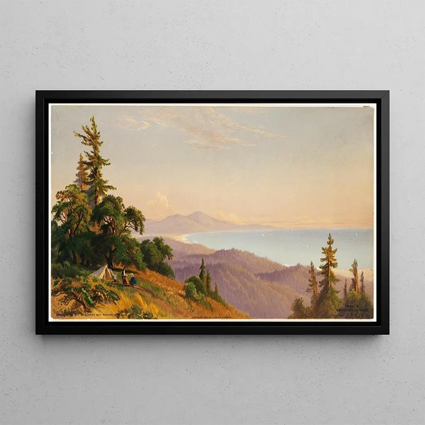 Monts Santa Cruz, baie de Monterey, océan Pacifique - John Ross Key — framed artwork on a wall