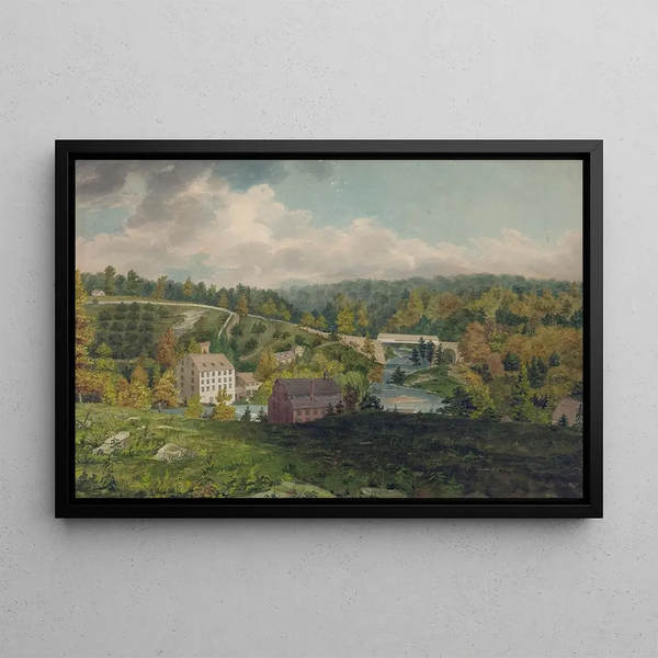 Moulin sur la Brandywine Delaware - John Rubens Smith — framed artwork on a wall