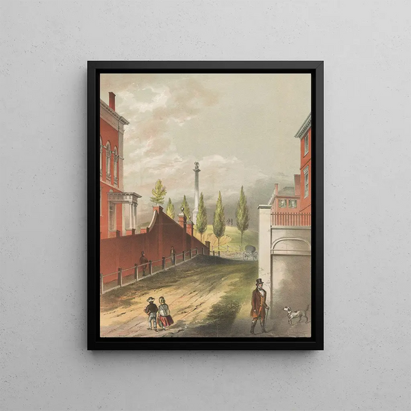 The Old Boston Beacon Hill from Mt Vernon St - John Rubens Smith — framed artwork on a wall