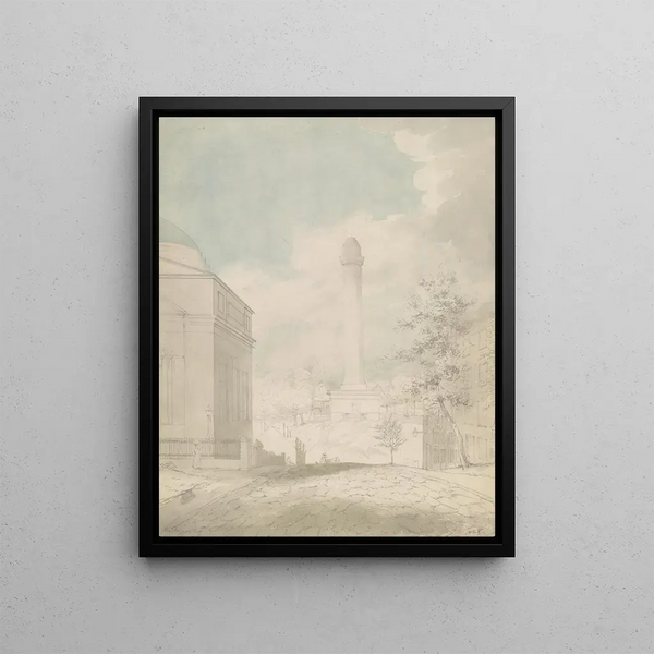 Washington Monument looking north on Washington Place in Baltimore, Maryland - John Rubens Smith — framed artwork on a wall