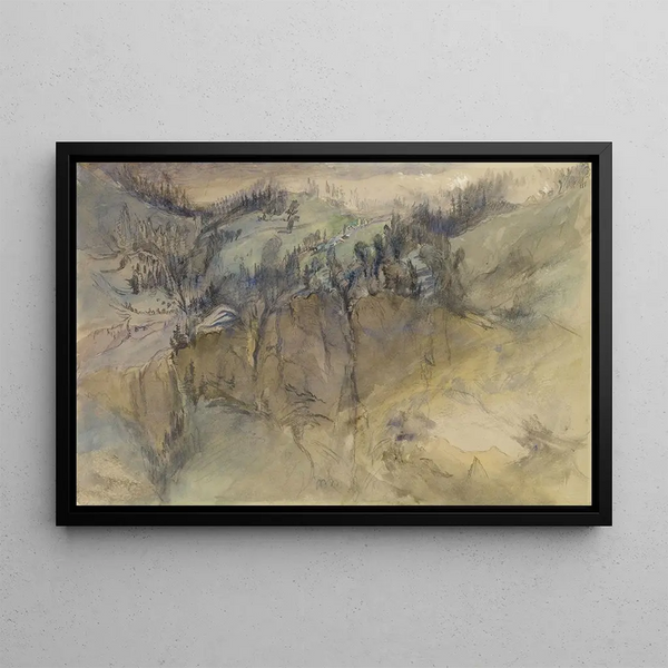 Alpine Scene Painting - John Ruskin — framed artwork on a wall