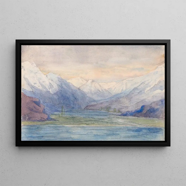 Mountain Landscape Painting - John Ruskin — framed artwork on a wall