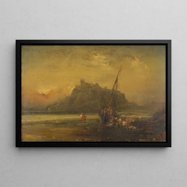 Beach Scene - John Sell Cotman — framed artwork on a wall