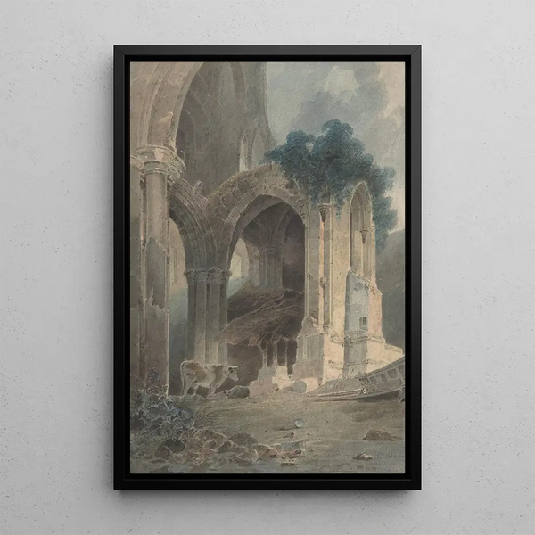 Abbey of Rievaulx Yorkshire - John Sell Cotman — framed artwork on a wall