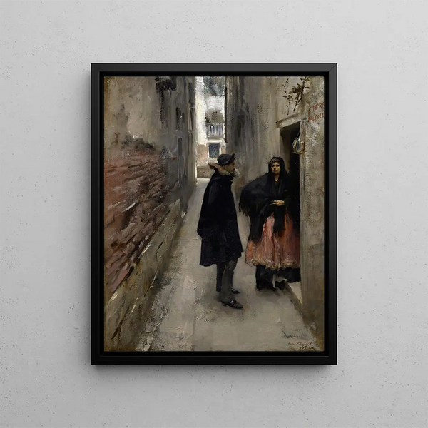a street in Venice - John Singer Sargent — framed artwork on a wall
