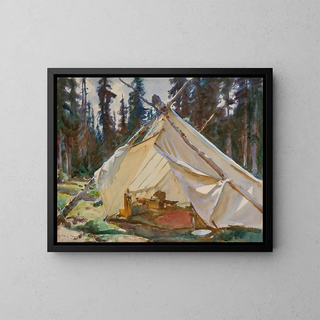 A Tent in the Rockies - John Singer Sargent — framed artwork on a wall