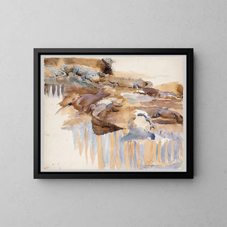 Alligators - John Singer Sargent — framed artwork on a wall
