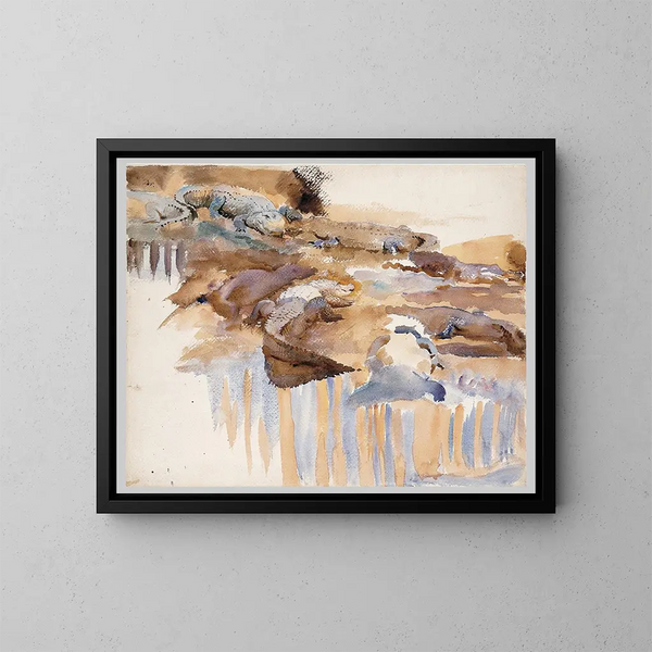 Alligators - John Singer Sargent — framed artwork on a wall
