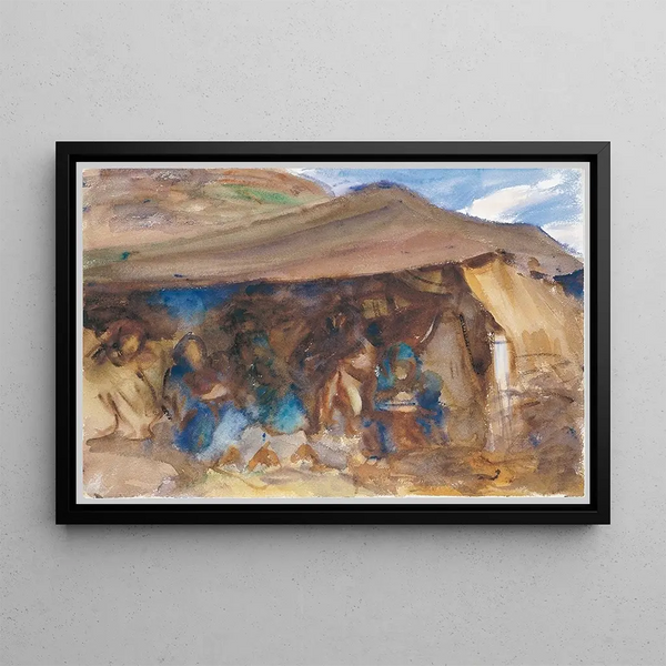 Bedouin Tent Painting - John Singer Sargent — framed artwork on a wall