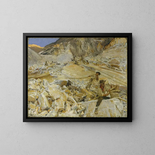 Descendre le marbre des carrières à Carrara - John Singer Sargent — framed artwork on a wall