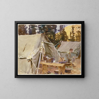 Camp at O'Hara Lake - John Singer Sargent — framed artwork on a wall