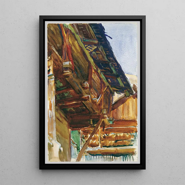 Chalet Painting - John Singer Sargent — framed artwork on a wall