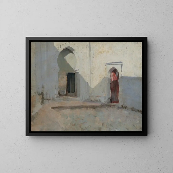Interior Cour Painting in Tétouan, Morocco - John Singer Sargent — framed artwork on a wall