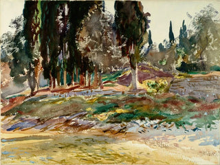 Cypress at Lake Garda in San Vigilio - John Singer Sargent — artwork view