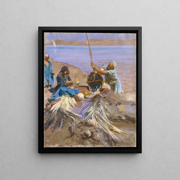 Les Égyptiens font monter l'eau du Nil - John Singer Sargent — framed artwork on a wall