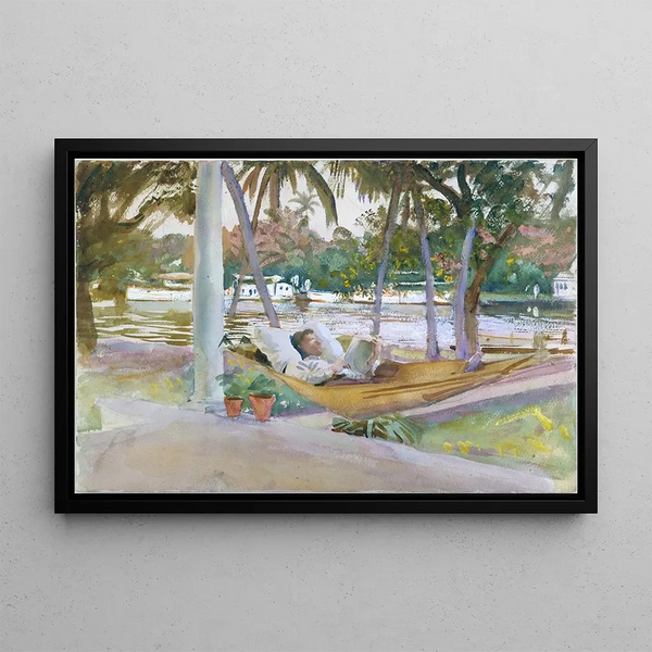 Figure dans un hamac en Floride - John Singer Sargent — framed artwork on a wall
