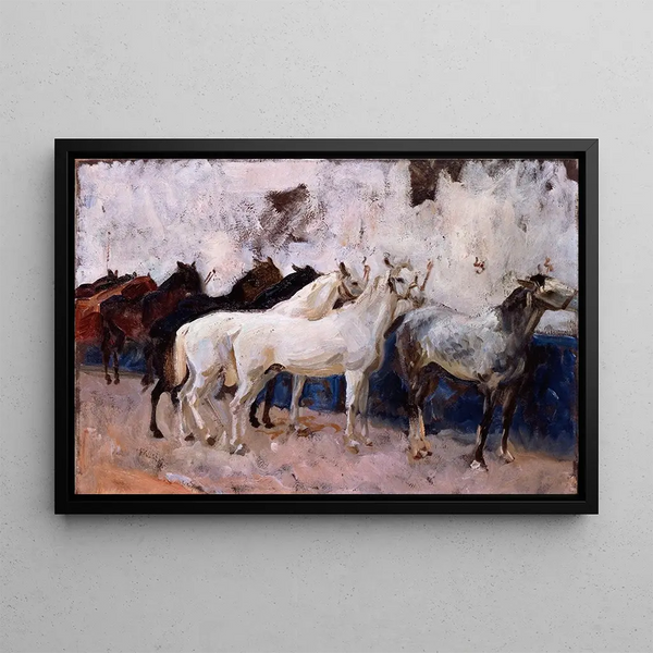Horses in Palma - John Singer Sargent — framed artwork on a wall