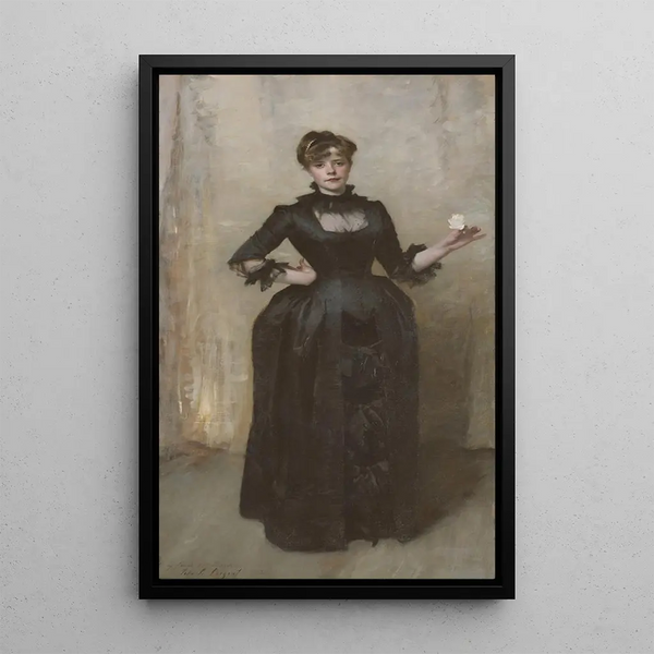 Lady with the Rose Charlotte Louise Burckhardt - John Singer Sargent — framed artwork on a wall