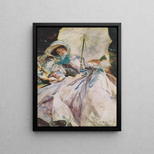 La Dame à l'ombrelle - John Singer Sargent — framed artwork on a wall