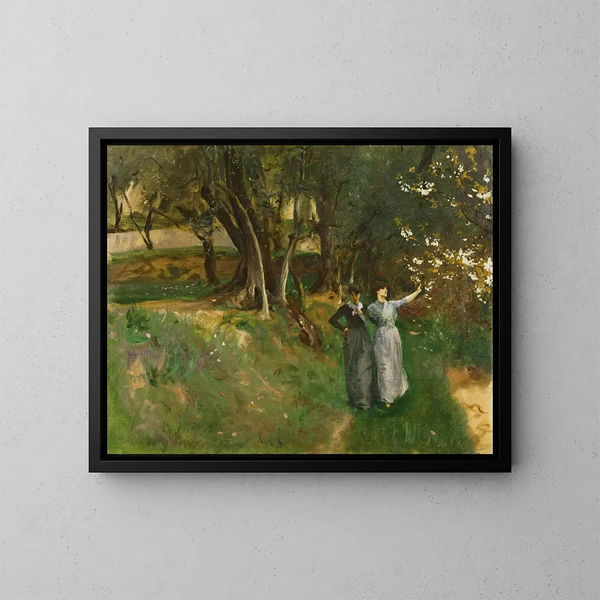 Landscape with Women in the Foreground - John Singer Sargent — framed artwork on a wall