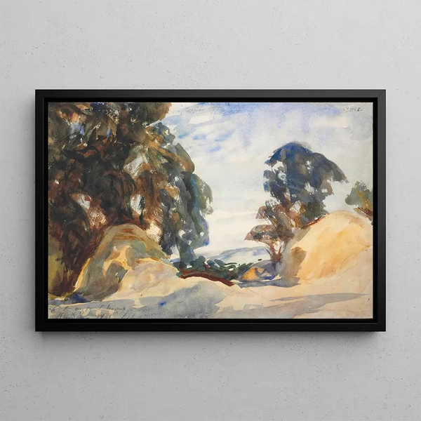 Landscape with Trees - John Singer Sargent — framed artwork on a wall