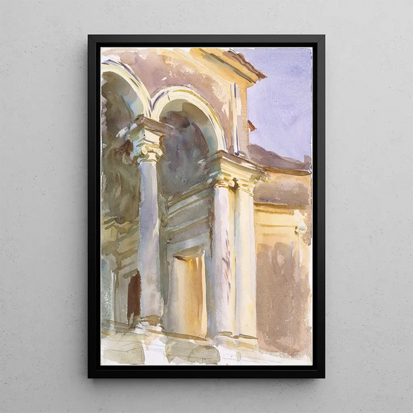 Loggia Villa Giulia Rome - John Singer Sargent — framed artwork on a wall